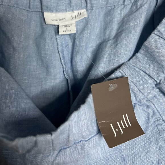 J. Jill Love Linen Light Blue Linen Pants, Size Petite  Large NWT - Picture 3 of 6